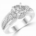 0.45 ct Ladies Round Cut Diamond Semi Mounting Engagement Ring in 14 kt White Gold